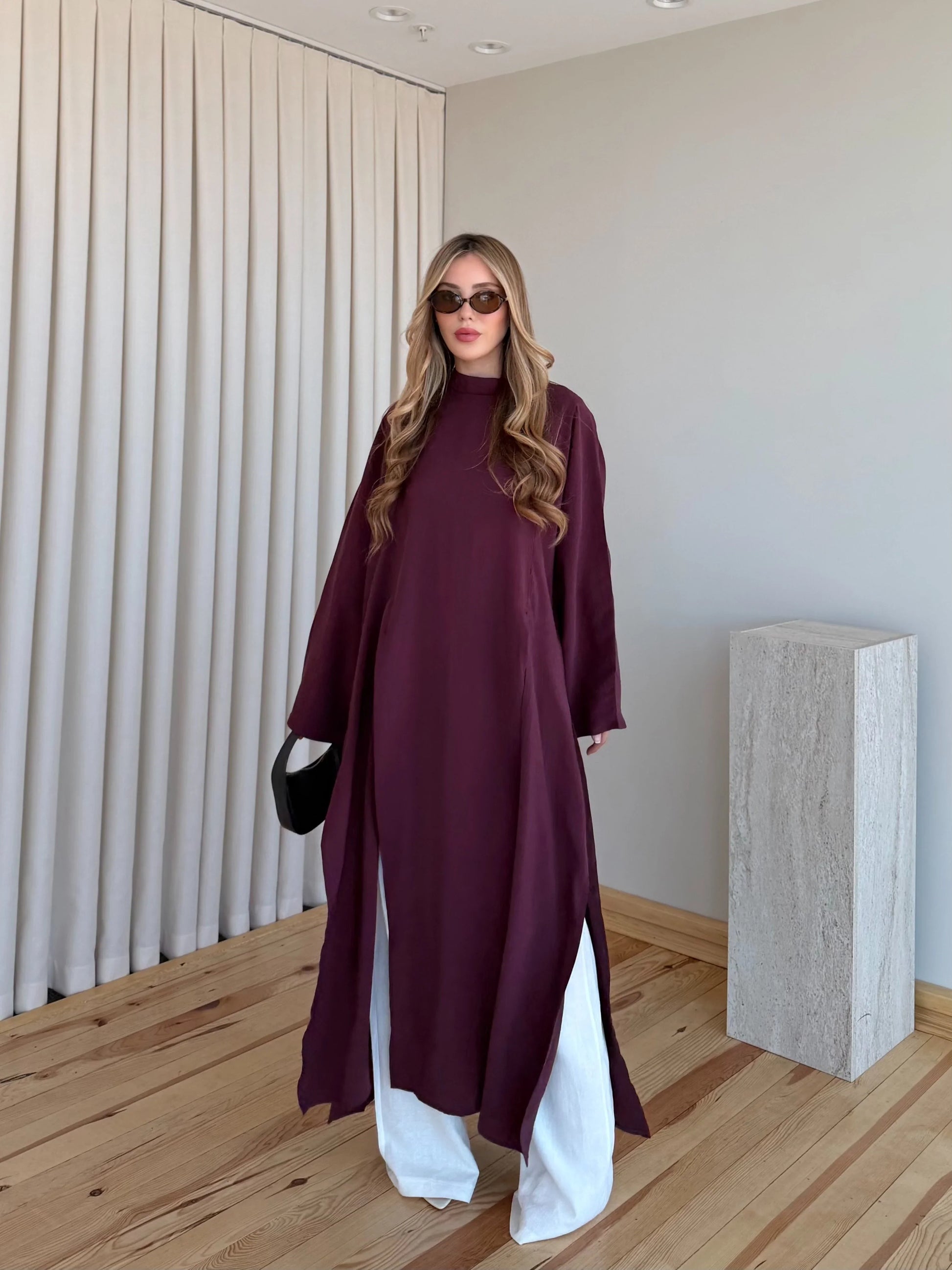Aurora Dress in Burgundy