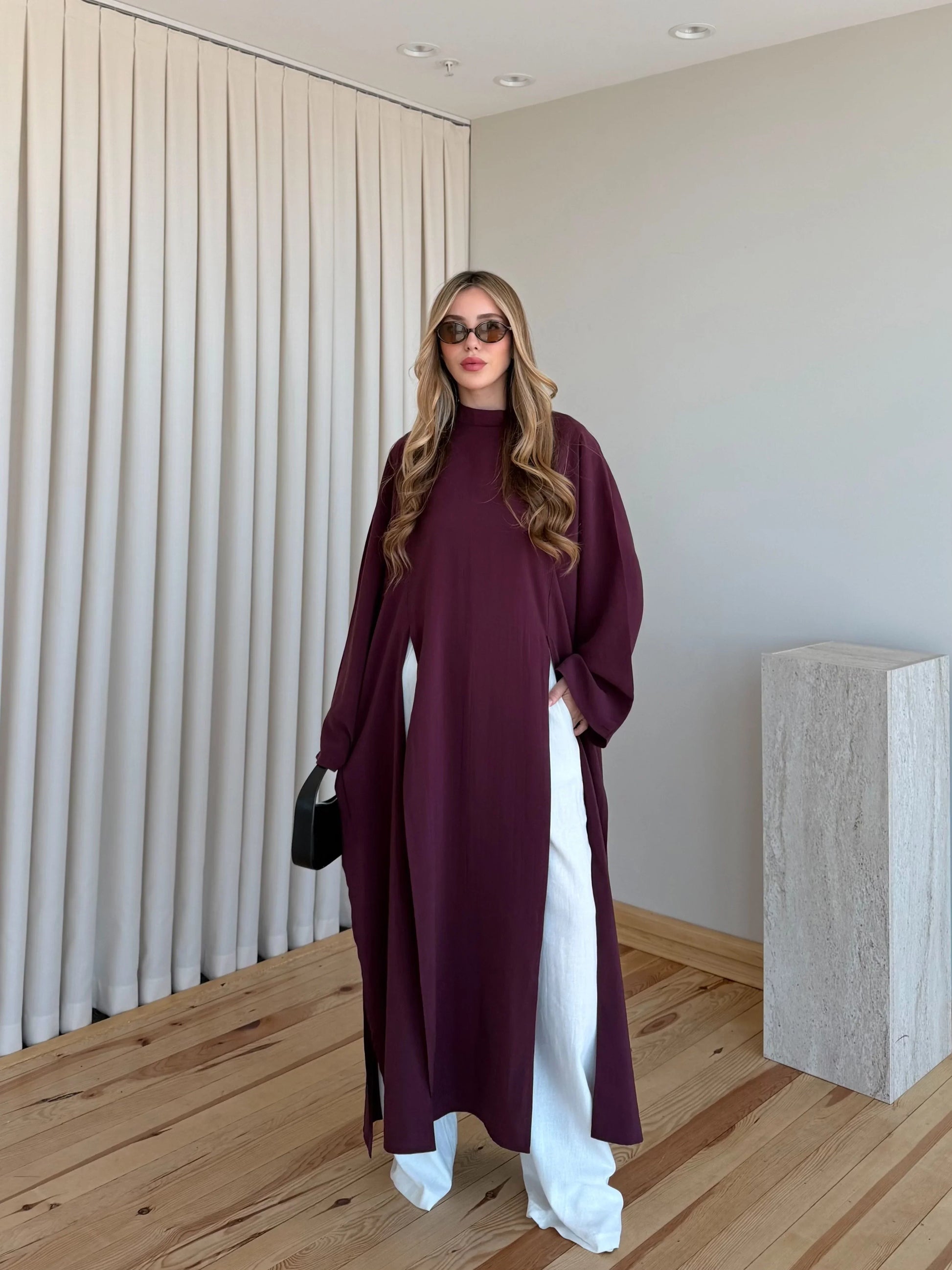 Aurora Dress in Burgundy