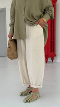 Ceres Pants in Cream - side
