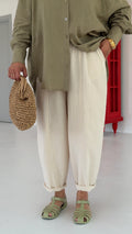 Ceres Pants in Cream - back