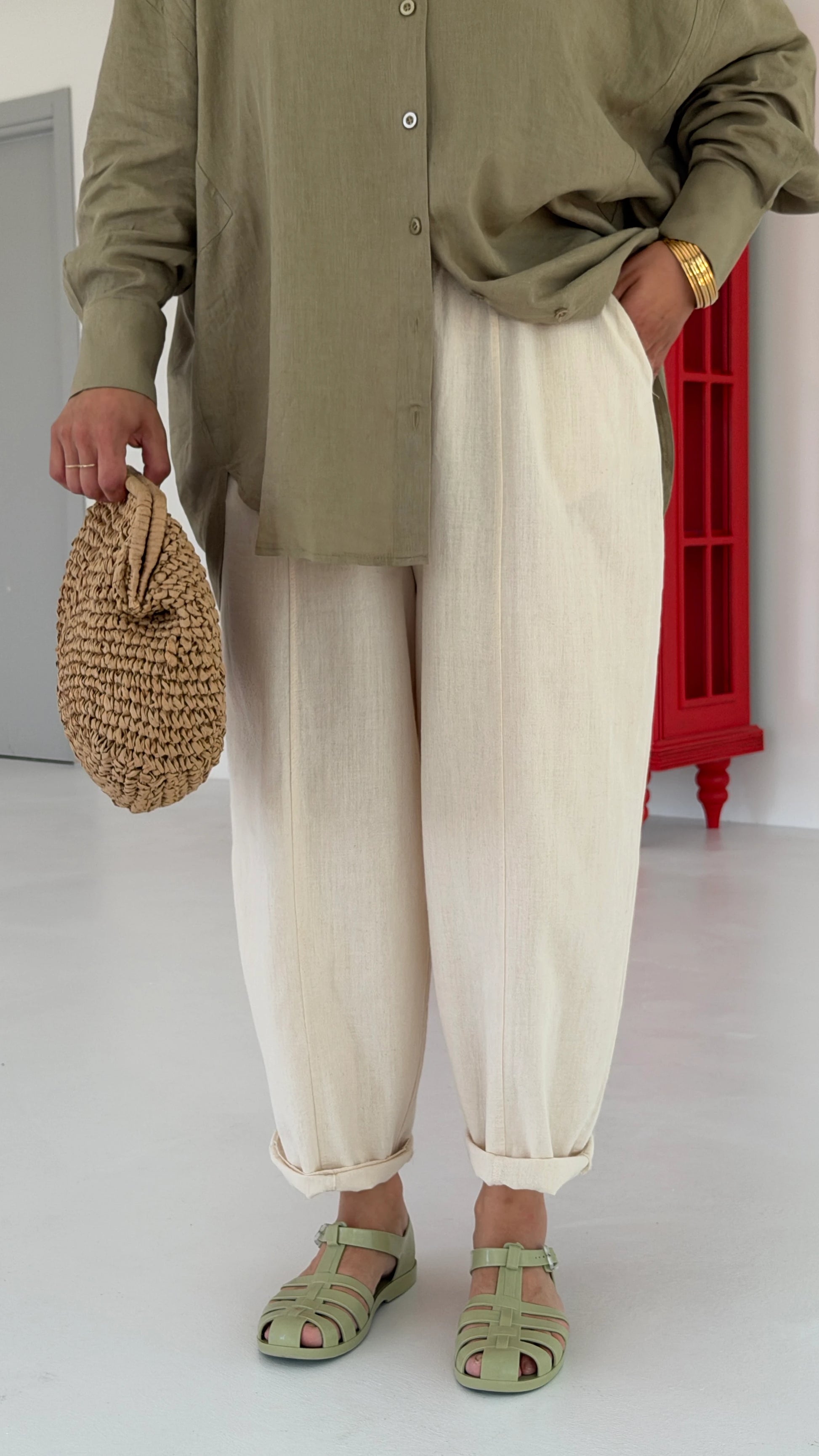 Ceres Pants in Cream - back