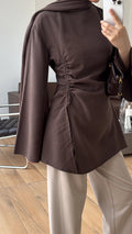 Ionia Blouse in Chocolate - detail 4