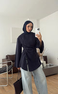 Ionia Blouse in Navy - front