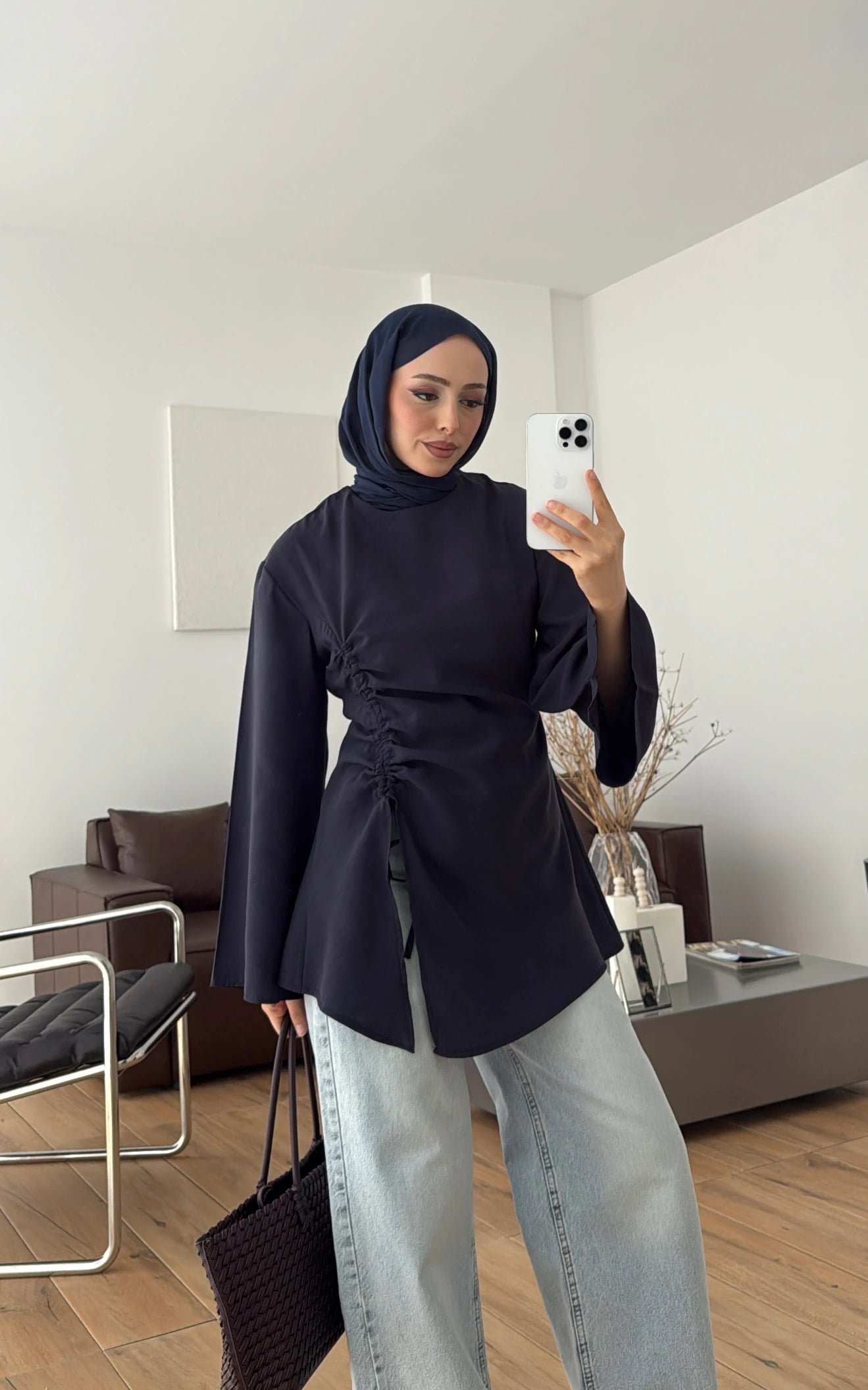 Ionia Blouse in Navy - front