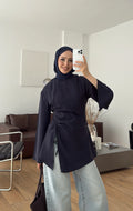 Ionia Blouse in Navy - back