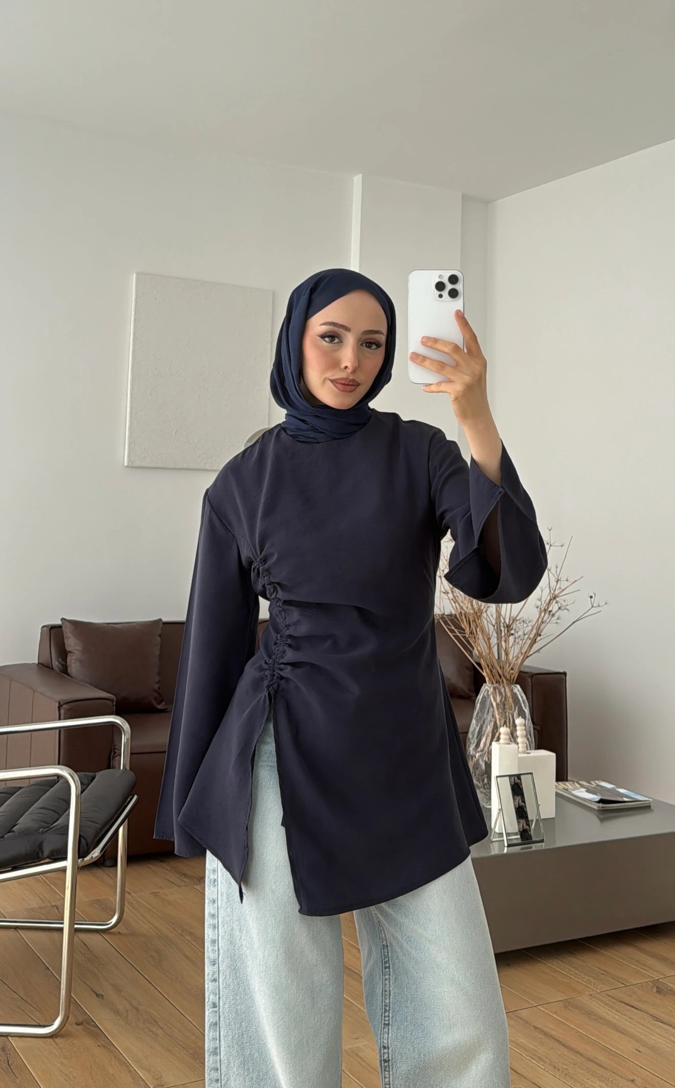 Ionia Blouse in Navy - detail 4