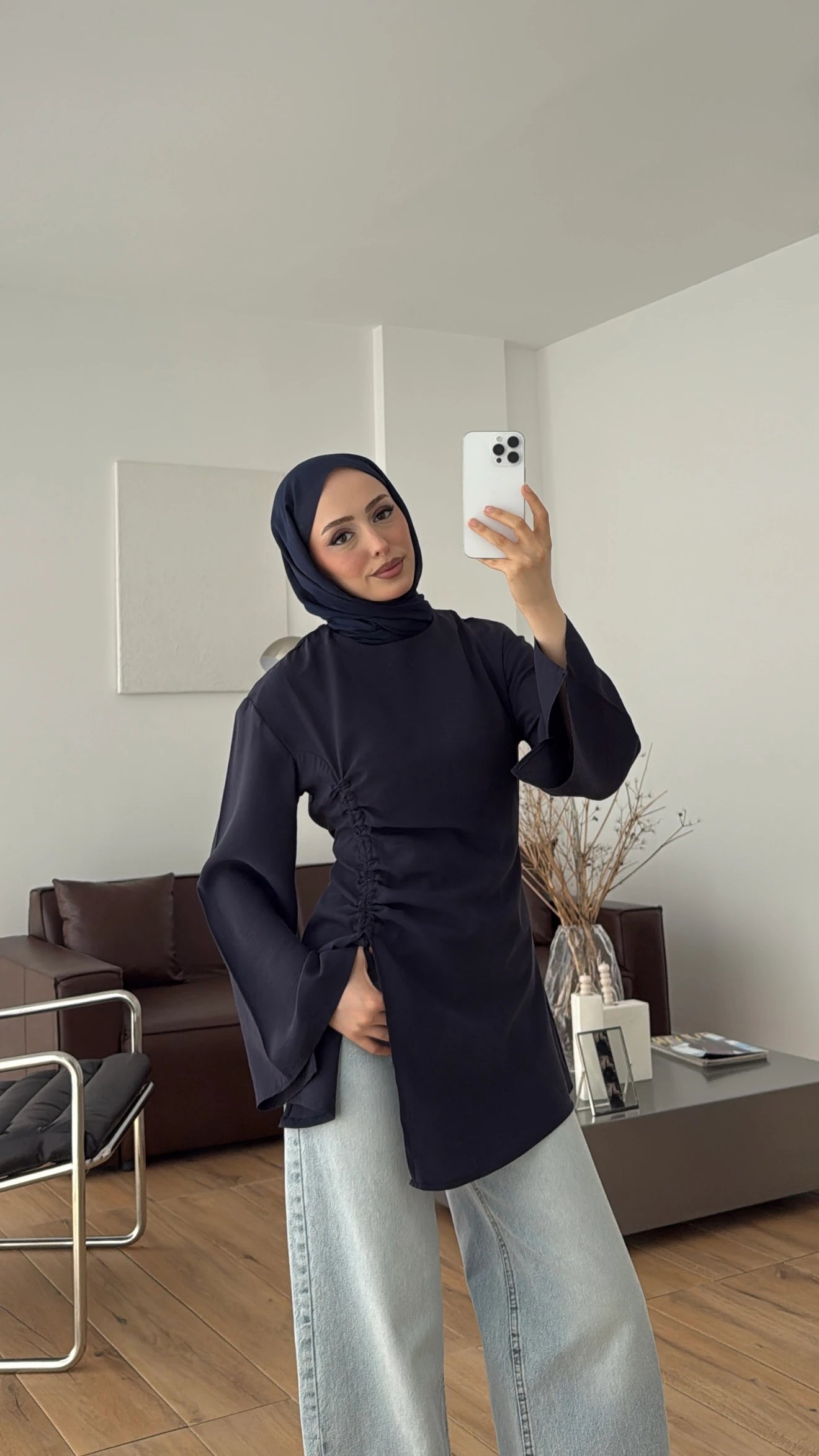 Ionia Blouse in Navy - detail 5