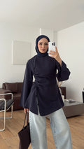 Ionia Blouse in Navy - detail 6