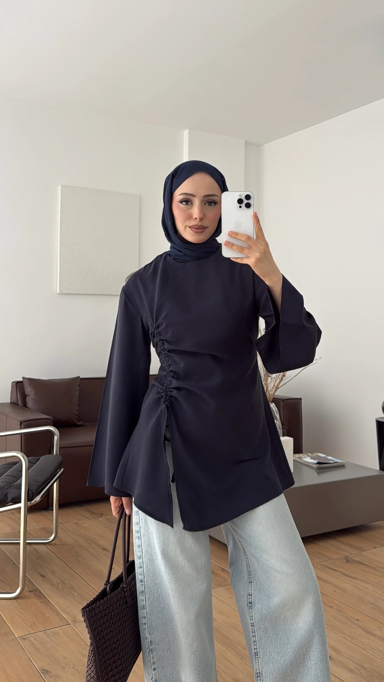 Ionia Blouse in Navy - detail 6