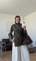 Ionia Blouse in Olive - detail 5