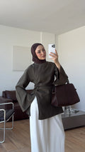 Ionia Blouse in Olive - detail 7