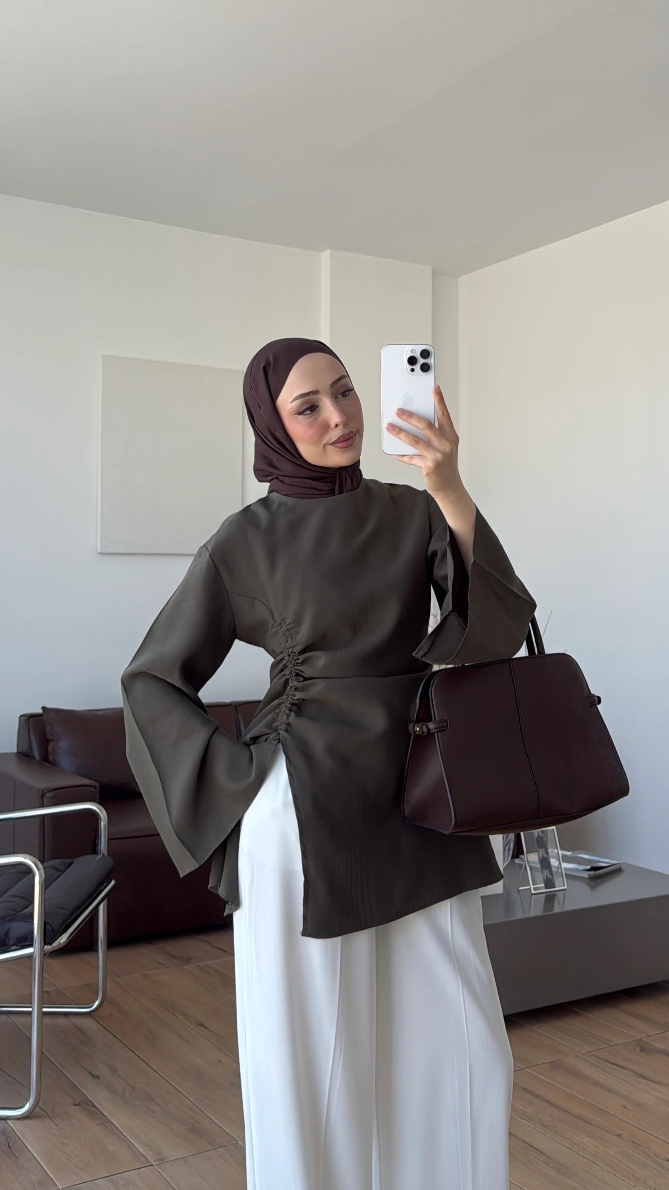 Ionia Blouse in Olive - detail 7