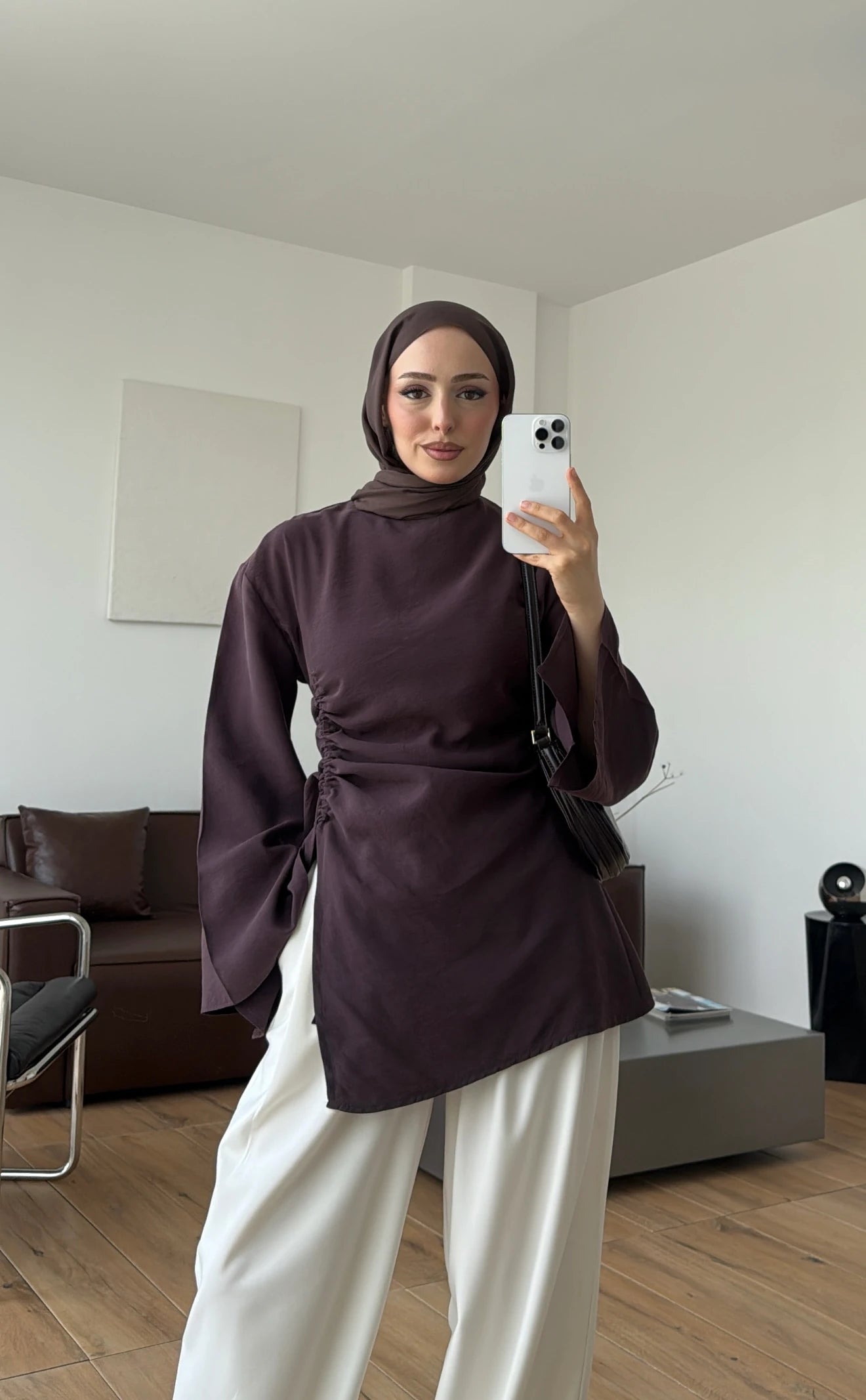 Ionia Blouse in Purple - side